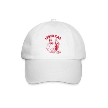 Lustiger Metzger Leberkas Bayrischer Döner - Baseballkappe - Weiß/Weiß - Vorne