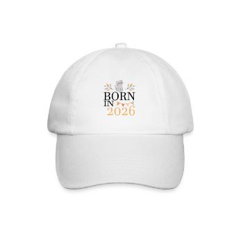 Born in 2026 Baby Cat Soon Mom Gift - Baseball Cap - white/white - Front