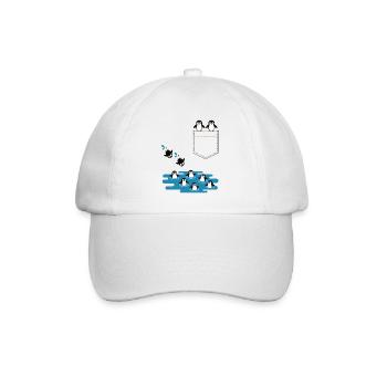 Penguin Jump Into The Water Pocket Design - Baseball Cap - white/white - Front