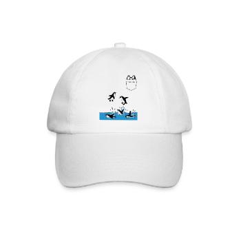 Penguin Jump Into The Water Pocket Design - Baseball Cap - white/white - Front