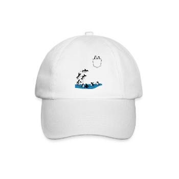 Penguin Jump Into The Water Pocket Design - Baseball Cap - white/white - Front