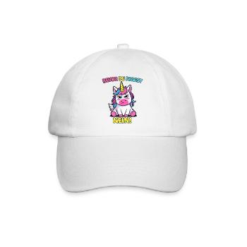 Bevor Du Fragst Nein Einhorn - Baseballkappe - Weiß/Weiß - Vorne