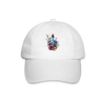 Flower bottle in a blaze of colour - Baseball Cap - white/white - Front