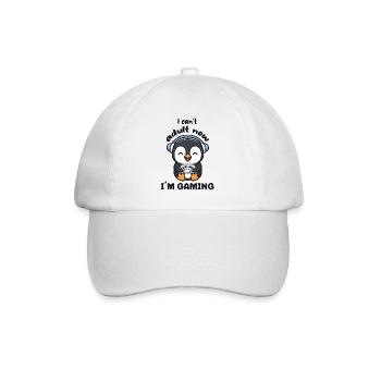 Je ne peux pas être adulte maintenant, je joue drôle, joueur drôle, Pingouin - Casquette classique - blanc/blanc - Devant