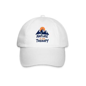 Nature is my Therapy Mountains for Hikers - Baseball Cap - white/white - Front