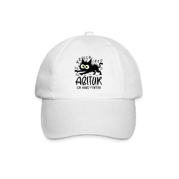 Abitur 2026 Ich habe fertig Katze - Baseballkappe - Weiß/Weiß - Vorne