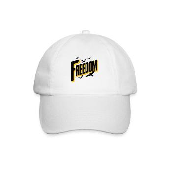 Freedom Bold Typography with Birds - Baseball Cap - white/white - Front