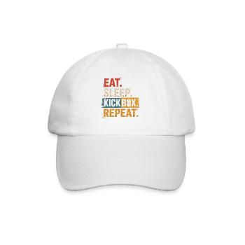 Eat Sleep Kickbox Repeat - Baseballkappe - Weiß/Weiß - Vorne