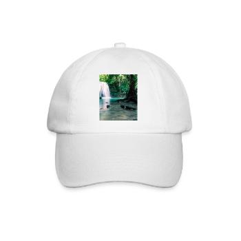 Green Waterfall in the Forest - Baseball Cap - white/white - Front