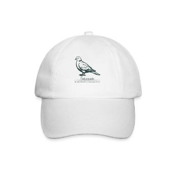 Collared Dove Silhouette | Ornithology | Drawing - Baseball Cap - white/white - Front