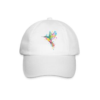 Colorful Hummingbird – Graffiti Bird Art - Baseball Cap - white/white - Front