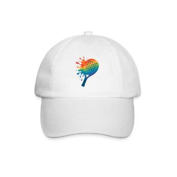 Colorful Padel racket - Baseball Cap - white/white - Front