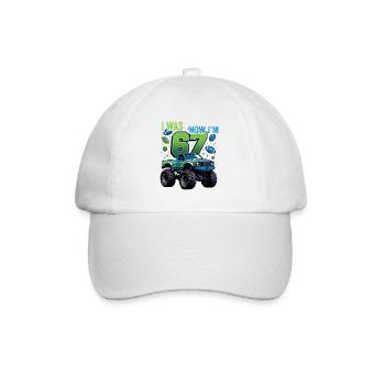 Monster Truck 7. Geburtstag Junge  - Baseballkappe - Weiß/Weiß - Vorne
