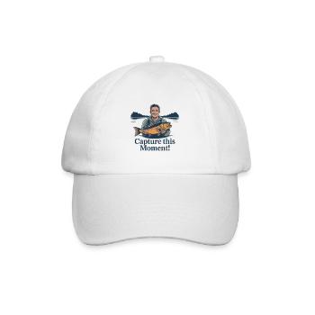 Fang diesen Moment ein: Angeln - Baseballkappe - Weiß/Weiß - Vorne