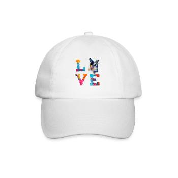 Cardigan Welsh Corgi Love Colourful Dog Art - Baseball Cap - white/white - Front