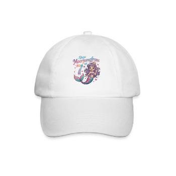 This Mermaid Is 7 Girls 7th Birthday - Baseball Cap - white/white - Front