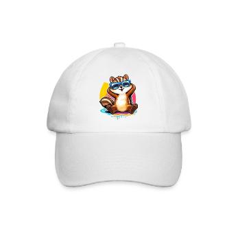 Relaxed chipmunk with sunglasses - Baseball Cap - white/white - Front