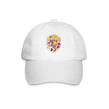 Éclaboussure de peinture du portrait de Jésus lumineux - Casquette classique - blanc/blanc - Devant