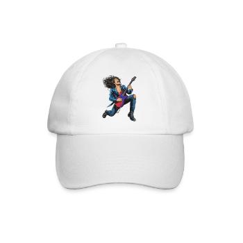 High-energy rock guitar performance - Baseball Cap - white/white - Front
