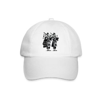 Duo de cornemuses en kilt - Casquette classique - blanc/blanc - Devant