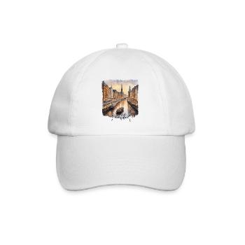 Aquarelle de Francfort, Francfort, Allemagne - Casquette classique - blanc/blanc - Devant