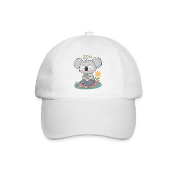 Zen Koala on Lotus - Baseball Cap - white/white - Front