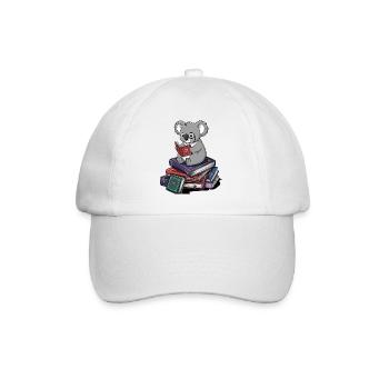 Ours koala rat de bibliothèque lisant des livres d’art - Casquette classique - blanc/blanc - Devant