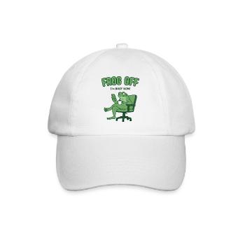 Frog Off I'm busy now – Ich bin beschäftigt Frosch - Baseball Cap - white/white - Front