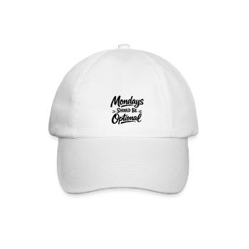 Monday should be optional white - Baseball Cap - white/white - Front