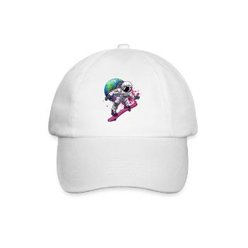 Astronaut Skateboard Earth - Baseball Cap - white/white - Front