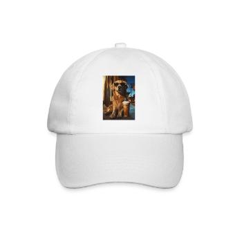 Golden Retriever avec café glacé - Casquette classique - blanc/blanc - Devant