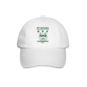My Matcha Will Make Everything Okay Funny Matcha - Baseball Cap - white/white - Front