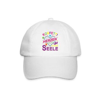 Confettis dans le cœur Helau dans l’âme - Casquette classique - blanc/blanc - Devant