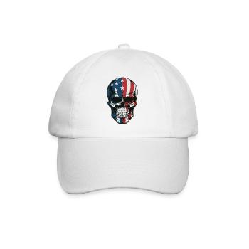 USA Totenkopf - Design du Crâne Patriote - Casquette classique - blanc/blanc - Devant