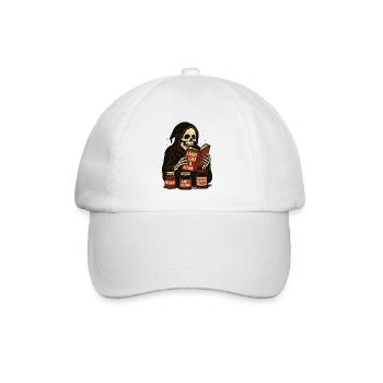 Squelette lit un livre sur la longue vie et la santé - Casquette classique - blanc/blanc - Devant