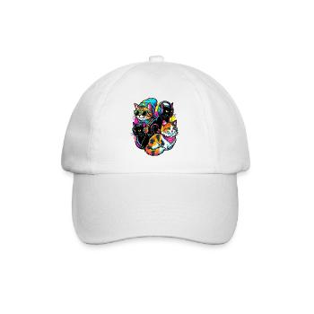 Neon Cats DJ Quartet - Baseball Cap - white/white - Front