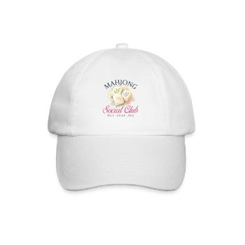 Mahjong Social Club Tile Chat Tea - Baseball Cap - white/white - Front