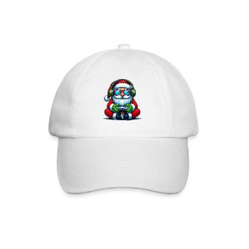 Père Noël joueur jouant à la manette de jeu vidéo - Casquette classique - blanc/blanc - Devant