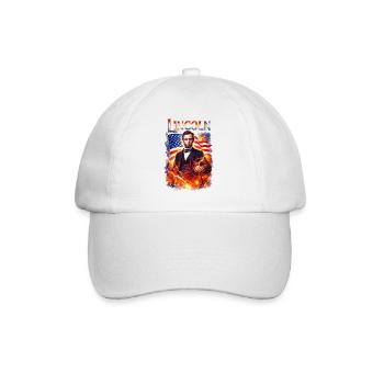 Lincolns Flammendes Freiheitsbild - Baseballkappe - Weiß/Weiß - Vorne