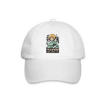 Tote im Cartoon-Tee - Baseballkappe - Weiß/Weiß - Vorne