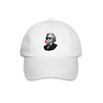 Vintage Pop Portrait with Pink Bubble - Baseball Cap - white/white - Front