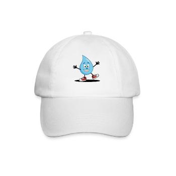 A funny water drop face in sneakers - Baseball Cap - white/white - Front