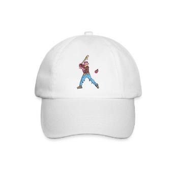 Baseball Baseballer Eiscreme Jungen Baseballspiele - Baseballkappe - Weiß/Weiß - Vorne
