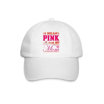 Je porte du rose pour soutenir ma mère contre le cancer du sein - Casquette classique - blanc/blanc - Devant