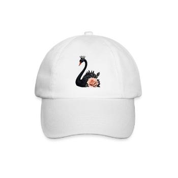 Cygne noir couronné de rose - Casquette classique - blanc/blanc - Devant