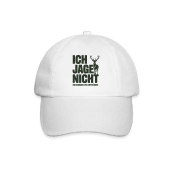 Jäger Spruch T-Shirt – Ich Manage Wildbestände - Baseballkappe - Weiß/Weiß - Vorne