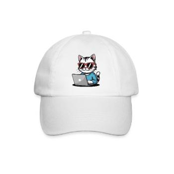 Cats_laptop - Casquette classique - blanc/blanc - Devant