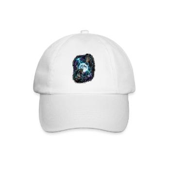Two Wild Horses with Moon Wildlife Designs - Baseball Cap - white/white - Front