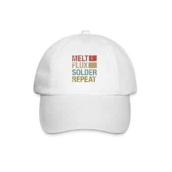 Soldering PCB Melt Flux Solder Electronics Hobby Retro - Baseball Cap - white/white - Front