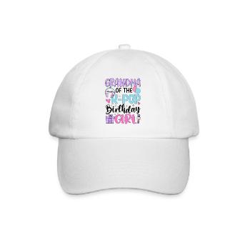 Grandma Of The K Pop Birthday Girl - Baseball Cap - white/white - Front